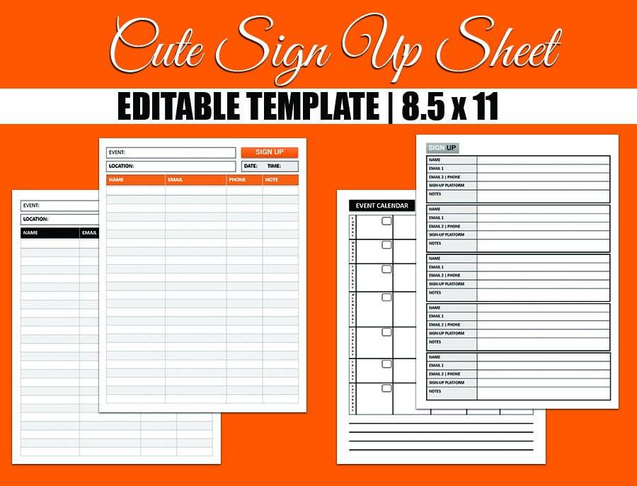 Sign Up List Template